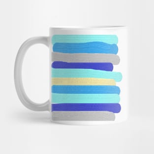 Bright Ocean Blue Painter's Stripes Mug